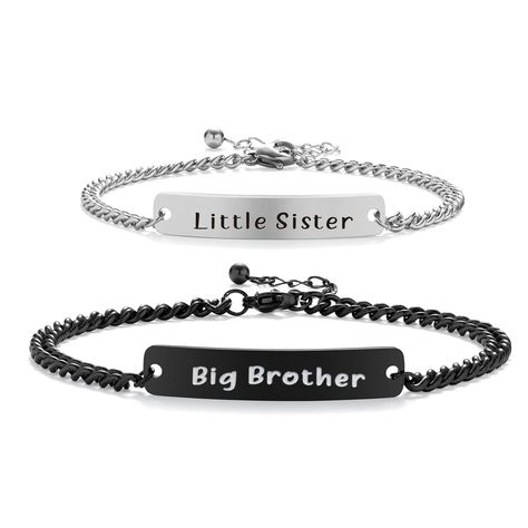 PRICES MAY VARY. Big Brother Little Sister /Big Sister Little Brother Sibling Matching Bracelet Set. Family Jewelry Bracelet set gifts for brother and sister. Sibling Jewelry GiftA perfect and meaningful gift for the best sibling-The greatest gift our parents ever gave us was each other and thank you for being my dear family members. Great as birthday gifts; graduation gifts; Easter gifts; Christmas gifts; Thanksgiving gifts or just for the best one ever. Material: Stainless Steel .Does not tarn Sibling Jewelry, Brother Graduation Gift, Big Sister And Little Brother, Gifts For Brother From Sister, Best Gift For Brother, Big Brother Little Sister, Big Brother Gift, Mother Daughter Bracelets, Birthday Gift For Dad