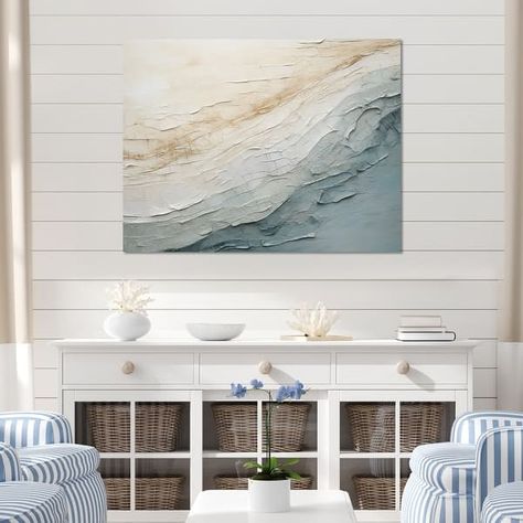 Designart "Minimalism Beige And Grey Wave Horizon I" Coastal Minimalism Wall Art - On Sale - Bed Bath & Beyond - 39937251 Coastal Living Room Art, Coastal Gallery Wall Ideas, Oyster Wall Art, Modern Coastal Decor Living Room, Florida Home Decor, Vintage Beach Decor, Coastal Room Decor, Costal Bedroom, Coastal Ideas