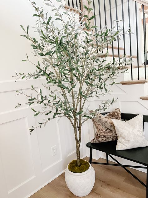 Indoor Olive Tree, Plant Decor Living Room, Artificial Indoor Trees, Tree Bedroom, Faux Plants Decor, Artificial Olive Tree, Olive Plant, Indoor Tree, Console Table Bedroom