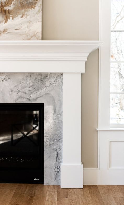 Lexington 02 — First Class Marble & Granite White Wood Mantle Fireplace, White Marble Fireplace Living Room, Marble Around Fireplace, Honed Marble Fireplace, White Mantle Fireplace, Traditional Fireplace Mantle, White Fireplaces, Traditional Mantel, White Fireplace Surround