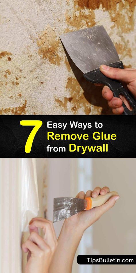 Are you struggling with glue residue from construction adhesive, wallpaper, or wood paneling? Discover how to rid your wall of residue with our adhesive remover tips and tricks. Say goodbye to glue, and get your home renovation project back on track. #remove #glue #drywall Remove Wallpaper Glue, Remove Sticky Residue, Removing Old Wallpaper, Remove Wall, Wallpaper Glue, Adhesive Remover, Tile Removal, How To Remove Glue, How To Remove Adhesive