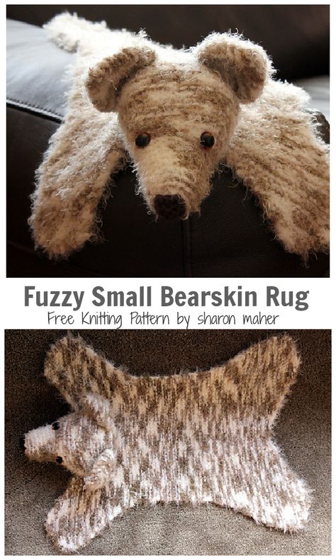 Bear Rug Knitting Patterns - Knitting Pattern Bear Rug Knitting Pattern, Knitting Animal Patterns, Knit Rug Pattern, Knitted Bears Free Patterns, Knit Teddy Bear Pattern Free, Stuffed Animal Knitting Patterns, Knitted Furniture, Knit Stuffed Animals, Knitting Toy Patterns