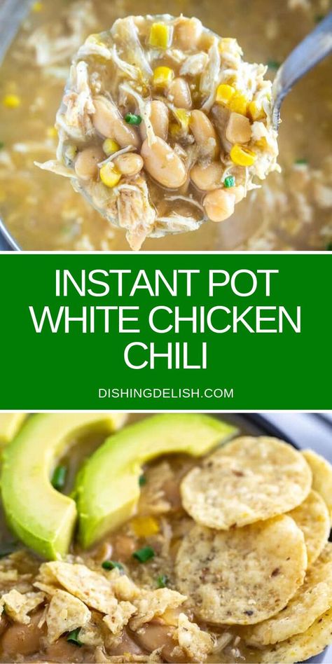 Best White Chicken Chili Recipe, White Chicken Chilli, Instant Pot White Chicken Chili, Chicken Chili Crockpot, White Chili Chicken Recipe, Chicken Easy, Chili Recipe Easy, Green Chiles, Chicken Chili Recipe