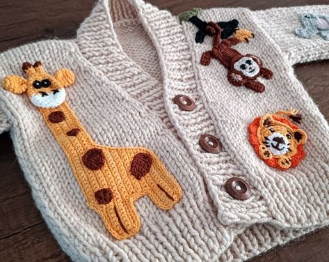 Buy Boys Baby Sweater Scoop Neck Sweater Baby Cardigans Baby Online in India - Etsy Crochet Kids Sweater, Valentine's Day Crochet, Kids Sweater Pattern, Knitted Baby Outfits, Baby Boy Sweater, Animal Sweater, Crochet Baby Sweater, Baby Frock Pattern, Kids Cardigans