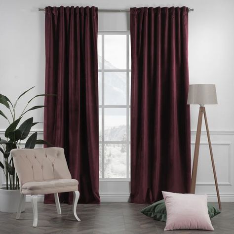 Burgundy Curtains, Nosy Neighbors, Pink Curtains, Red Panels, Curtain Sizes, Decor Pillows, Home Curtains, Velvet Curtains, Colorful Curtains