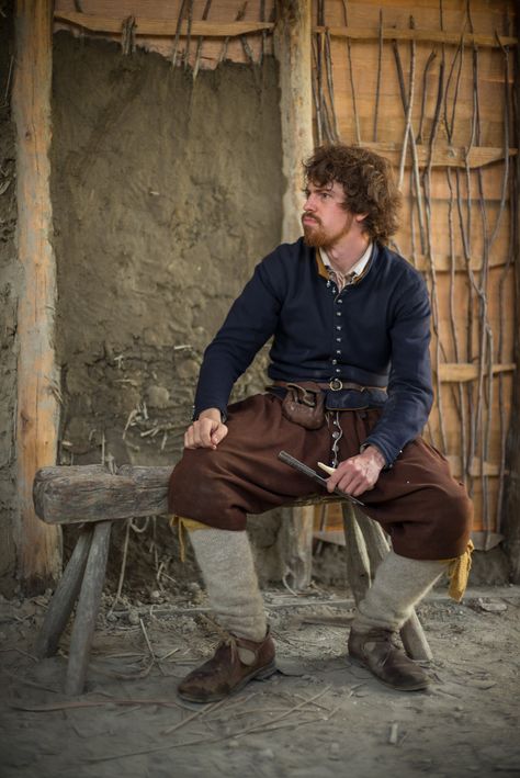 17th Century Fashion Peasant, 16th Century Fashion Mens, 1600s Fashion Men, 17th Century Fashion Mens, Peasant Clothing, Pilgrim Clothing, 16th Century Clothing, Medieval Peasant, 17th Century Clothing