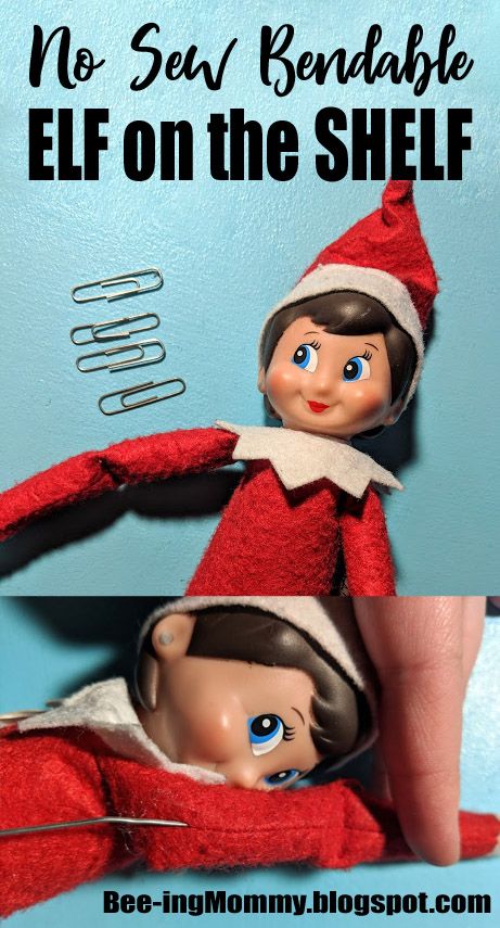 Easy No Sew bendable Elf on the Shelf hack using only paper clips Elf Ideas Easy, Sewing Easy, Awesome Elf On The Shelf Ideas, Elf Activities, Xmas Elf, Elf Antics, Elf Fun, Girl Elf, Elf Clothes