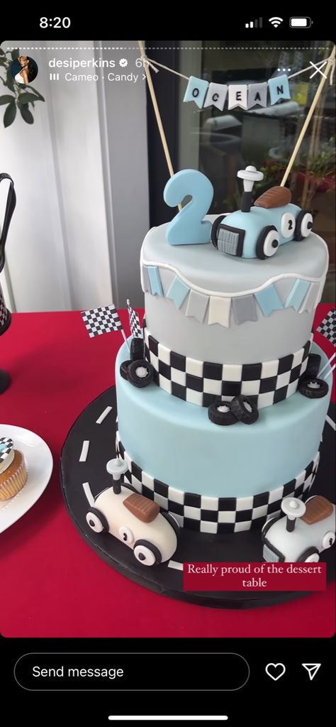 2 Fast Birthday Party Cake, 2 Fast Birthday Cake, Two Fast Two Furious, Vintage Race Car Birthday, Racing Cake, Cars Theme Cake, Race Car Cakes, 2nd Birthday Party For Boys, Cars Birthday Cake