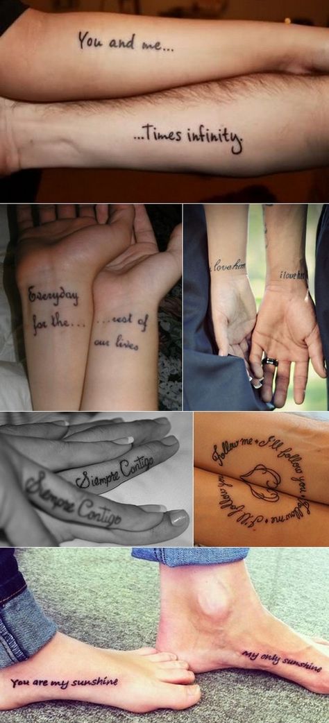 I want one of these ♥ Soulmate Tattoo, People With Tattoos, Couple Tat, Couple Tattoos Love, Henne Tattoo, Best Couple Tattoos, Couples Tattoos, Tattoos Infinity, Couples Tattoo Designs