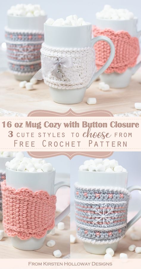 Crochet Mug Cozy Free Pattern Easy, Crochet Flower Cup Cozy, Free Crochet Mug Cozy, Cozy Cup Crochet Pattern, Christmas Crochet Crafts To Sell, Crochet Cup Cozies Free Pattern, Coffee Mug Cozy Crochet Pattern Free, Crochet Mug Cozy Pattern, Crochet Gifts To Make