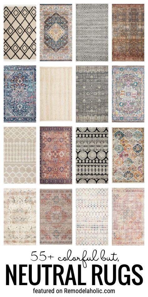 Add Some Neutral Color Into Your Home With One Of These Colorful But Neutral Area Rugs Featured On Remodelaholic.com #neutralrugs #arearugs #flooring #arearug At Home Rugs, Neutral Rugs Living Room Modern, Layered Rug Bedroom, Trending Area Rugs, Rugs For Light Wood Floors, Living Room Designs Area Rugs, Family Room Rugs Ideas, Neutral Rugs Living Room, Rug Pairings