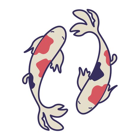 Koi Fish Drawings Easy, Easy Coy Fish Drawing, Koi Fish Clipart, Coi Fish Outline, Japanese Coy Fish Drawing, Easy Coi Fish Drawing, Coy Fish Doodle, Embroidery Coy Fish, Koi Graphic Design