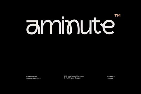 Aminute - Experimental Unique Sans Font, Sans-Serif ft. food & aesthetic - Envato Elements