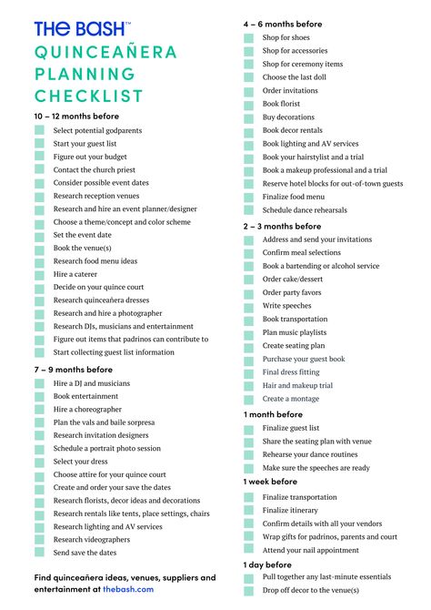 Quinceañera Planning Checklist - FREE Template, Excel, Workbook and Printable PDF Rustic Quinceanera Dresses, Checklist For Quinceanera, Things For A Quinceanera, Quinceanera Needs List, Sweet 16 Planning Checklist, Quinceanera To Do List Planners, List Of Padrinos For Quinceanera, Quinceañera On A Budget, Planning Quinceanera Checklist