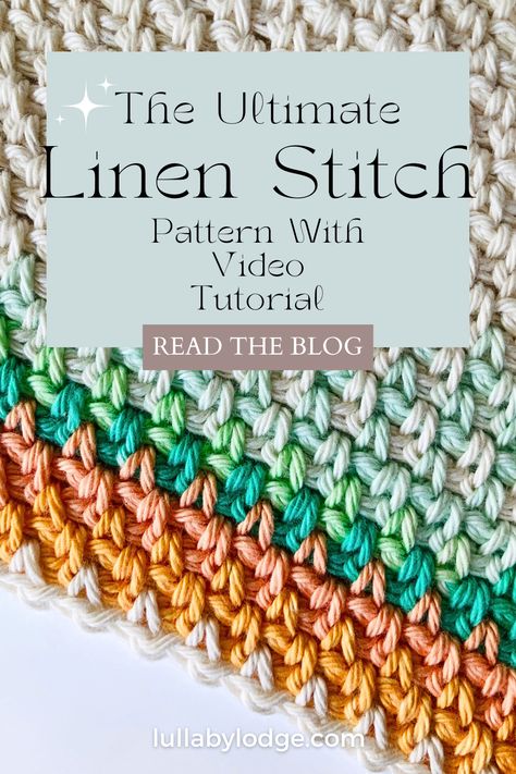 Crochet Linen Stitch, Linen Stitch Crochet, Crochet Scrubbies, Linen Stitch, Crochet Dishcloth, Dishcloth Pattern, Stitch Tutorial, Crochet Stitches Video, Crochet Dishcloths