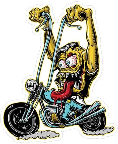 Chopper Tattoo Motorcycles, Rat Fink Tattoo, Ratfink Art, Ed Roth Art, Ed Roth, Kustom Kulture Art, Cartoon Car Drawing, Harley Davidson Artwork, Monkey And Banana