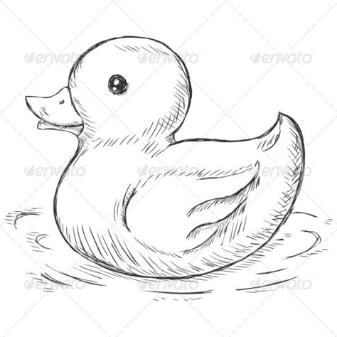 Rubber Duck for Bath Duck Outline, Duck In Water, Duck Tattoos, Duck Illustration, Duck Drawing, Duck Pictures, Cnidaria, Duck Art, Small Drawings