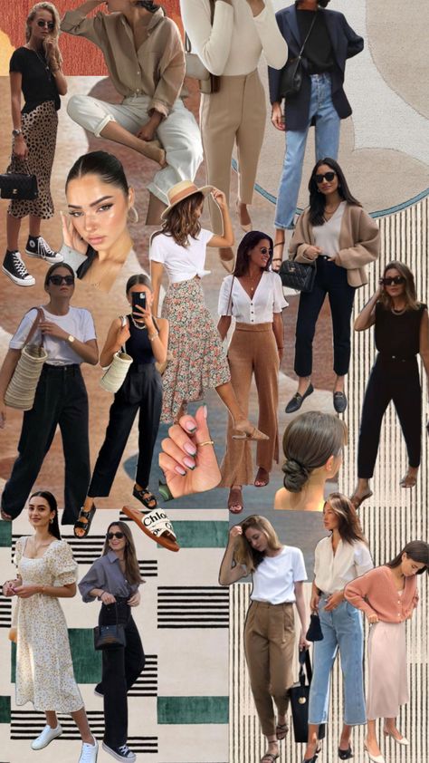 modest end of summer outfits #moodboard #moodboardoutfit #outfitplanner #outfitplan #outfitplanning #outfitidea #outfitinspo #modestfashion #modestoutfits #fashion #fallmoodboard #falloutfits End Summer Outfits, Summer Outfits 2024 Modest, End Of Summer Outfits, Outfits Moodboard, Mom Friendly Outfits, Flowy Fashion, Friendly Outfits, Sunday Brunch Outfit, Brunch Outfit Spring