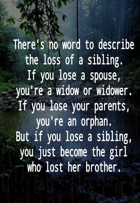 People often disregard the deep hurt that a sibling feels when they lose a brother or sister. Loss Of A Sibling, Sibling Quotes Brother, Miss You Brother Quotes, Sibling Loss, Quotes Brother, Missing My Brother, Big Brother Quotes, Missing You Brother, Sibling Quotes