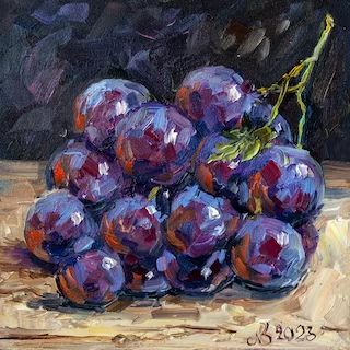 BoNatArt - Etsy Украина Grape Oil, Grape Painting, Fruits Drawing, Oil Painting Inspiration, Fruit Painting, Impasto Painting, Painting Still Life, Still Life Art, Fruit Art