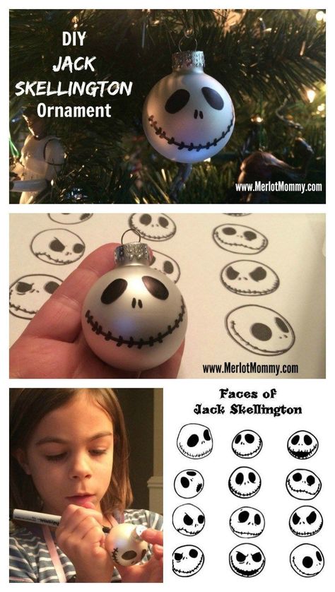 DIY Jack Skellington Ornaments #JackSkellington Jack Skellington Ornaments, Diy Jack Skellington, Nightmare Before Christmas Tree, Nightmare Before Christmas Ornaments, Disney Christmas Decorations, Nightmare Before Christmas Decorations, Christmas Decorations Diy, Grinch Christmas Decorations, Nightmare Before Christmas Halloween