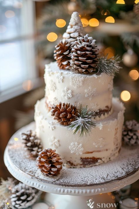 For intimate celebrations, small wedding cakes offer refined elegance in a perfectly sized package. Click here for more inspiration. Pinecone Wedding Cake, Masculine Wedding Cake, Outdoorsy Wedding Cake, Small Rustic Wedding Cake, Strange Cakes, Pinecone Cake, Wedding Cake With Fruit, Unique Small Wedding, Elopement Wedding Cake