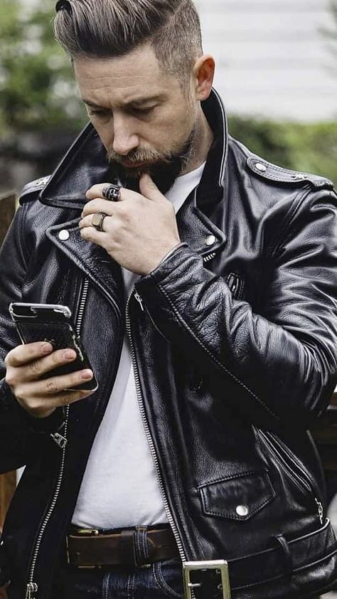 Double Rider Jacket, Schott Perfecto, Urban Male, Bald Men Style, Cafe Racer Leather Jacket, Leather Clothes, Rider Jacket, Leather Jacket Men Style, Gentleman Aesthetic