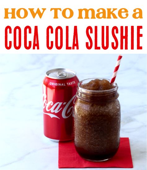 How To Make Frozen Coke At Home, Icee Slushie Machine Recipe, How To Make Coke Slushies, Frozen Coke Slush, Home Made Slushies, How To Make A Slushie, Cola Slushie, Coke Icee, Coke Slushie Recipe