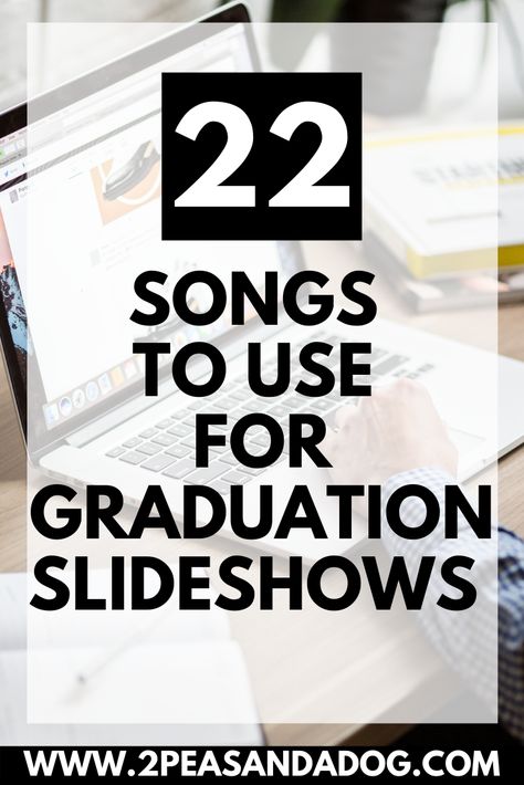 Find appropriate graduation songs for your end of the year and graduation slideshows from 2 Peas and a Dog. #graduation#endoftheyear #education Songs For Insta Stories Graduation, Songs For Senior Year, Senior Songs Graduation, Graduation Playlist Songs, Senior Slideshow Ideas, Graduation Slideshow Songs, Graduation Songs For Instagram, Grade 6 Graduation Ideas, Graduation Video Songs