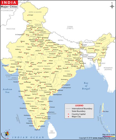 Major Cities in India | India City Map India World Map, Map Of India, Airport Map, States And Capitals, Asia Map, Geography Map, India Facts, India Map, Map Pictures