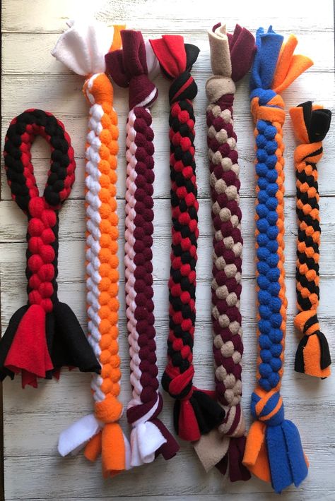 Fleece Dog Toy, Soft Durable Dog Rope, Knotted Toy, Braided Tug Toy, Puppy Toy, Scentwork , Nosework - Etsy Sewing Dog Toys, Diy Enrichment Toys For Dogs, Dog Toys Homemade, Fleece Toys, Handmade Dog Toys, Dog Tug Toy, Homemade Dog Toys, Knotting Technique, Handmade Dog Accessories