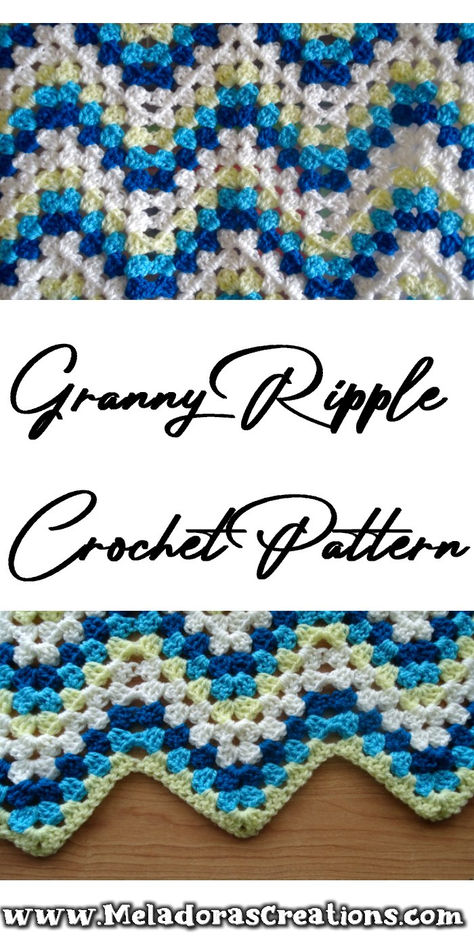 Granny Ripple Crochet Stitch – Free Crochet Pattern and Tutorial – Meladora's Creations Granny Ripple Crochet Pattern Free, Granny Ripple Crochet Pattern, Ripple Crochet Pattern, Ripple Stitch Crochet, Clam Dip, Crochet Ripple Afghan Pattern, Ripple Afghan Pattern, Ripple Crochet, Crochet Ripple Afghan