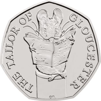 50 Years of The Royal Mint in Wales | The Royal Mint Tailor Of Gloucester, Rare 50p, Buy Silver Coins, English Coins, 50p Coin, 50 Years Anniversary, Book Of Kells, Valuable Coins, Royal Mint