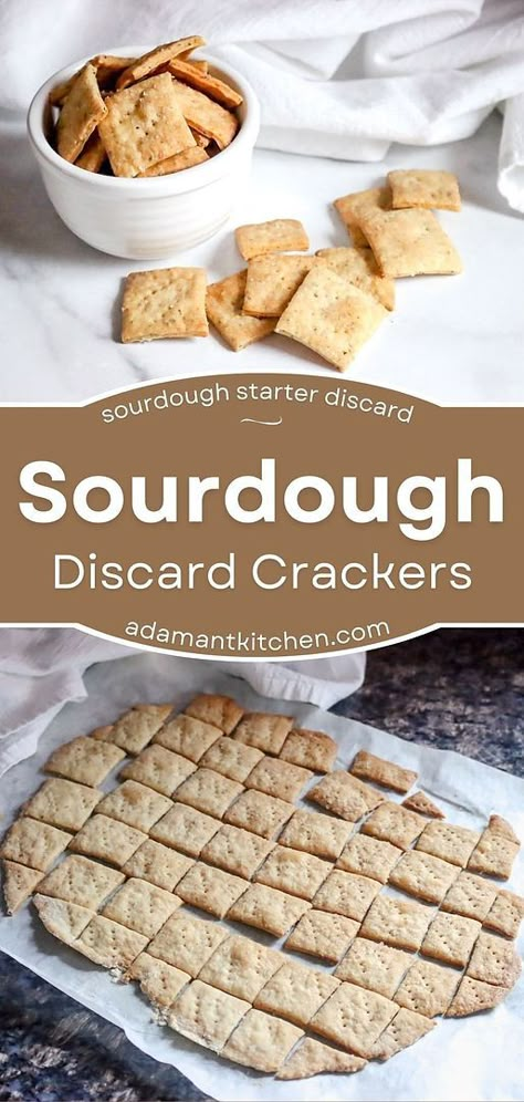 Don't let your sourdough discard go to waste! Turn it into delicious sourdough discard crackers with just a few simple ingredients. These crackers are the perfect addition to your sourdough starter discard recipes, offering a quick and healthy snack option. Find more easy sourdough recipes, healthy snacks, and quick snacks at adamantkitchen.com. Starter Discard Recipes, Sourdough Starter Discard Recipes, Easy Sourdough Recipes, Sourdough Discard Crackers, Discard Crackers, Cracker Flavors, Sourdough Crackers, Sourdough Starter Discard, Recipe Using Sourdough Starter