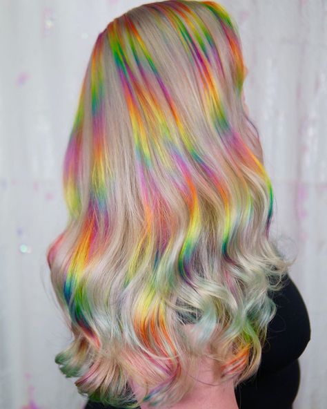 Eye Magic, Pastel Rainbow Hair, Underlights Hair, Rave Hair, Colourful Hair, Pretty Hair Color, Magic Eyes, Color Melting, Unicorn Hair