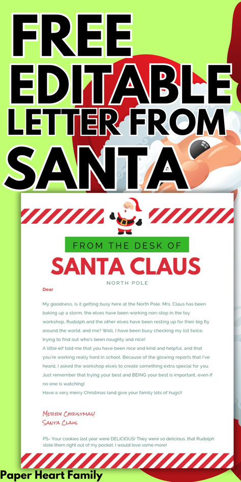 Letters From Santa Template Free Printable Kids, Letters From Santa Printable Free Kids, Blank Letter From Santa Free Printable, Free Letter From Santa Printable, Letter From Santa To Kids Free Printable Editable, Santa Letters To Kids Free Printable, Letters From Santa Printable Free, Letter From Santa To Kids Free Printable, Letters From Santa To Kids