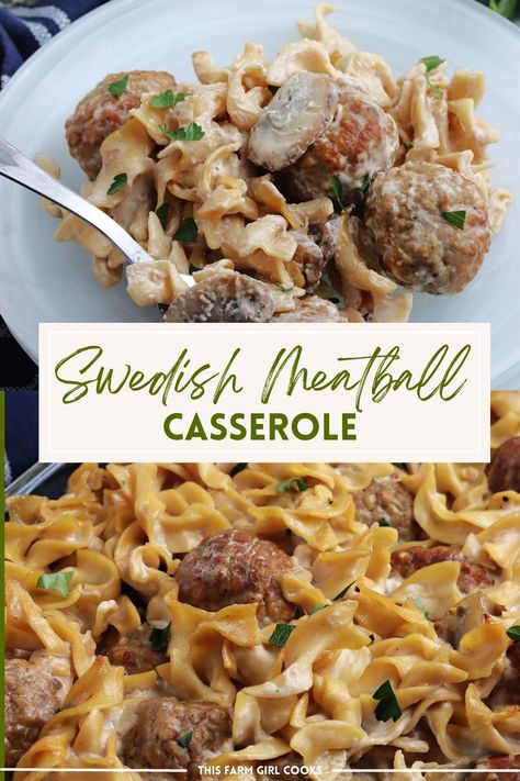 Swedish Meatball Casserole, Sweetish Meatballs Recipe, Yummy Noodles, Meatball Casserole, Meatball Pasta, Meatball Recipe, Delicious Pasta, Swedish Meatballs, Beef Recipes Easy