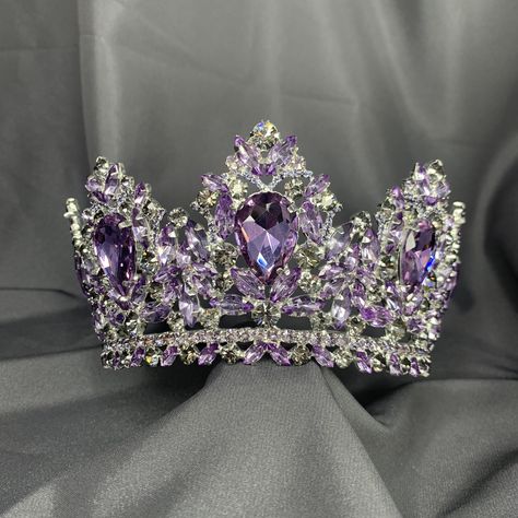 Gold Pink Wedding, Lavender Crown, Quince Crowns, Victorian Purple, Anna Cosplay, Cosplay Crown, Purple Quince, Crystal Crown Tiaras, Tiara Gold