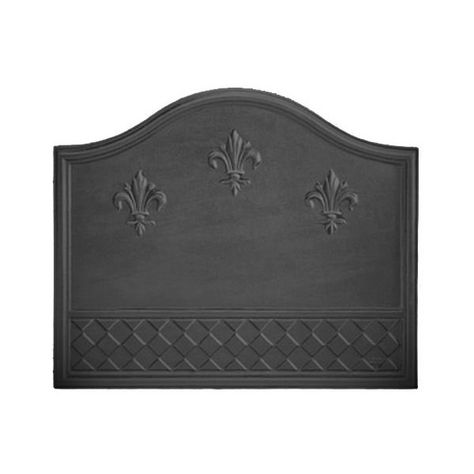 Pennsylvania Firebacks Fleurs-De-Lis Cast Iron Fireback | WoodlandDirect.com: Firebacks, Pennsylvania Fireback #LearnShopEnjoy Fireplace Drawing, Copper House, Firewood Holder, Gas Logs, French Country Style, Fireplace Accessories, Victorian Homes, Black Paint, Classic Elegance