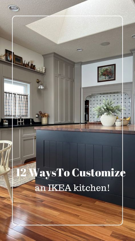 12 ways to Make an Ikea Kitchen Look Custom - Erin Zubot Design Ikea Kitchen Trash Cabinets, Ikea Kitchens 2024, Ikea Kitchen Cabinet Hacks, Ikea Farmhouse Kitchen, Ikea Kitchen Cabinets Ideas, Ikea Remodel, Ikea Kitchen Doors, Ikea Kitchen Hack, Ikea Wall Cabinets