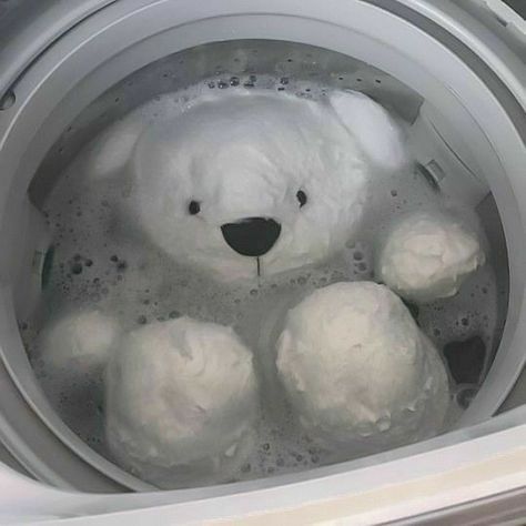 Bubbles, Teddy Bear, Grey, Water, White