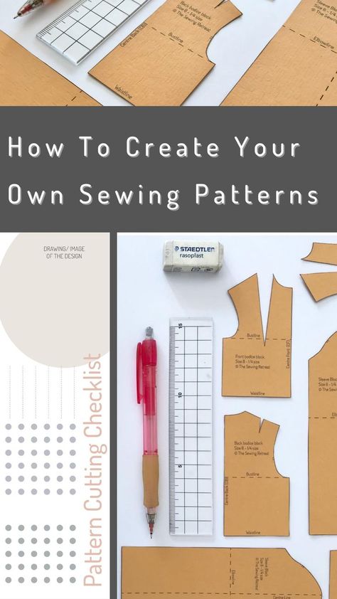 Pin on The Sewing Retreat How To Draw A Pattern For Sewing, Sewing Drawing Sketch, Creative Pattern Making Fashion, Beginning Sewing Patterns, How To Make Your Own Patterns Sew, How To Make A Pattern For Sewing, How To Make Sewing Patterns, How To Start Sewing, Basic Pattern Making