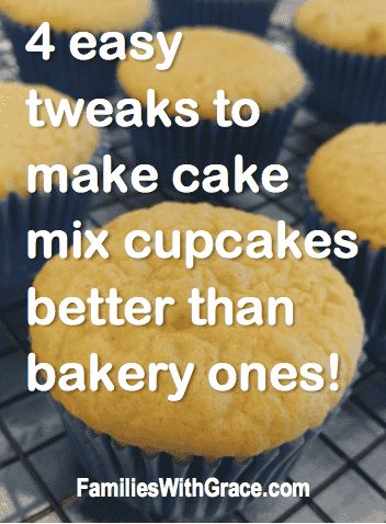 With 4 easy tweaks, you can make cake mix cupcakes taste better than bakery ones. Seriously! Whether you love baking or not, I promise you can use these tips to make your next birthday party yummy! #cupcakerecipe #recipe #cupcakes #bake #easy #cake #birthday #birthdayparty #party via @FamiliesWithGrace Perfect Cupcakes From A Box How To Make Cake Mixes, How To Make Boxed Cupcakes Better, Box Cupcakes With Pudding Mix Vanilla, Elevate Box Cupcakes, Bakery Cupcake From Cake Mix Boxes, Best Cupcake Recipe Box Vanilla Cake, Moist Boxed Cupcakes, How To Make Vanilla Cake Mix Better, Make Boxed Cupcakes Better