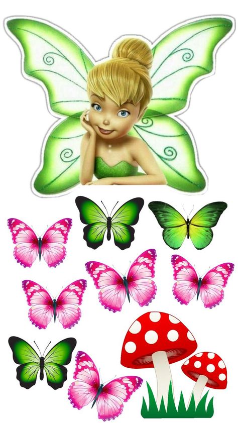 Tinkerbell Cake Topper, Tinkerbell Cake, Tinker Bell, Cupcake Cakes, Cake Toppers