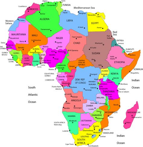 Africa Map Countries And Capitals | Online Maps: Africa country map Map Of Africa Printable, Free Printable World Map With Countries, Africa Map Aesthetic, African Countries Map, Africa Continent Map, Tafawa Balewa, Free Printable World Map, Opposites Worksheet, Continent Map