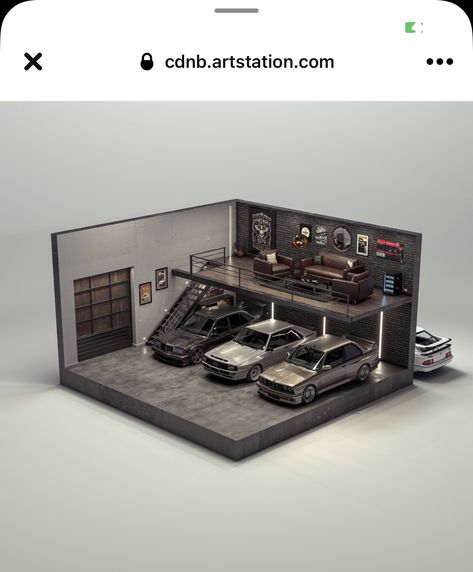 Hot Wheels Parking Garage, Car Garage Design Interior, Diy Car Garage, Parking Garage Design, Hot Wheels Garage Diy, Car Garage With Loft, Aesthetic Garage, Car Garage Design, Garage Aesthetic