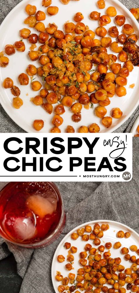 How to Make Crispy Chickpeas Crunchy Roasted Chickpeas, Cooking Dried Chickpeas, Cheakpeas Recipes Dinner, Crispy Chickpea, Seasoned Chickpeas, Dried Chickpeas, Chic Peas, Crunchy Chickpeas, Peas Recipe