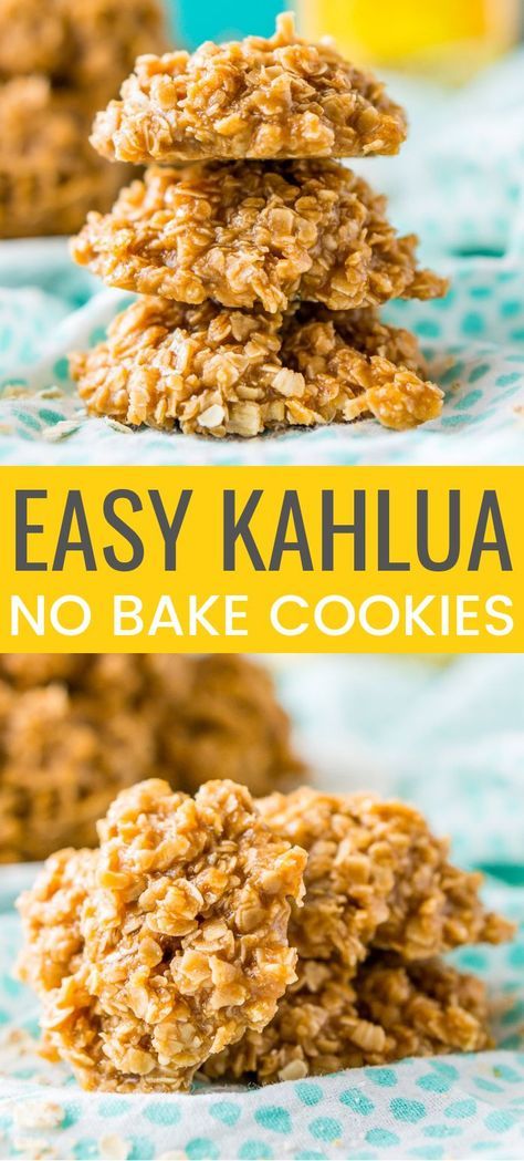 Boozy Baking, Kahlua Recipes, Boozy Treats, Easy No Bake Cookies, No Bakes, Alcoholic Desserts, Bake Easy, No Bake Recipes, Coffee Liqueur