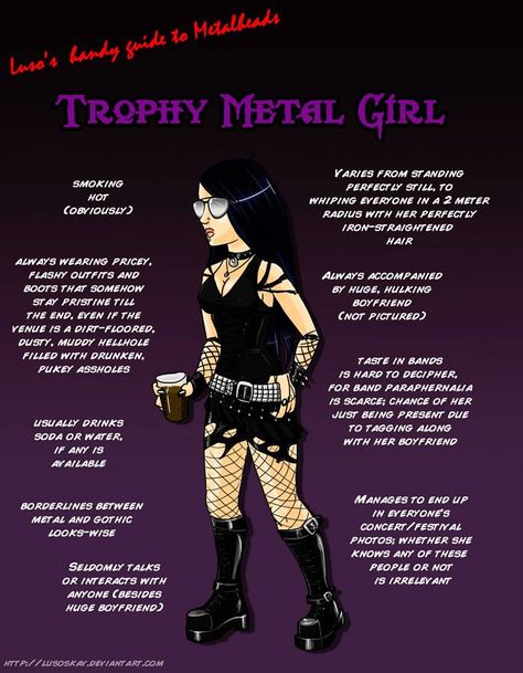 The #metalhead girl stereotype #metalmusic Flashy Outfits, Metal Meme, Metalhead Girl, Heavy Metal Girl, Elvira Mistress Of The Dark, Drink Beer, Heavy Metal Music, Metal Fashion, Indie Pop