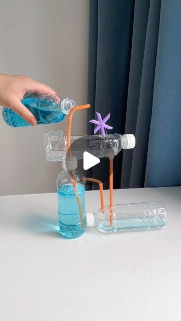 paper crafts creator on Instagram: "Use Three Plastic Bottles To Make A Fun Fountain Waterwheel For Children. It's Amazing

#HandmadeDIY #RecycleCrafts #ScienceExperiments #ParentChildCraft #FunWithKids #DIYProjects #WaterwheelCraft #CreativeCrafts #EasyCrafts #FamilyActivities" Diy Paper Toys, D Love, Thigh Recipes, Recipes Crockpot, Diy Sofa, Diy Coffee Table, Funky Painted Furniture, Recipes Chicken, Diy Wood Projects Furniture